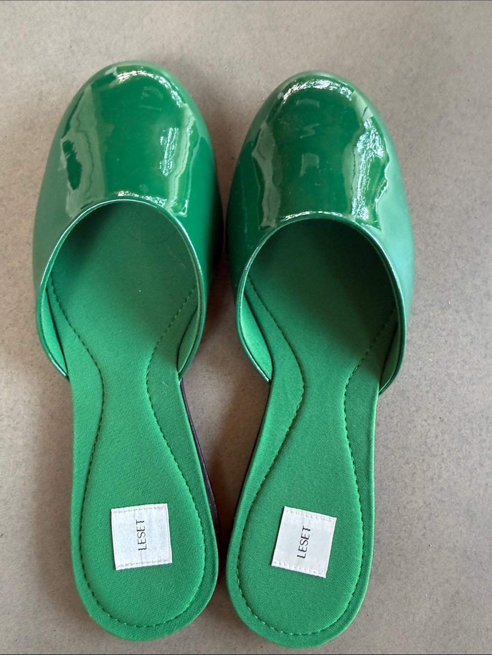 LESET Romy Mule in Spruce Green Patent Leather - Picture 4 of 6
